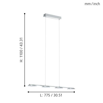 Eglo - LED Ripplühter 4x LED/4.5W/230V