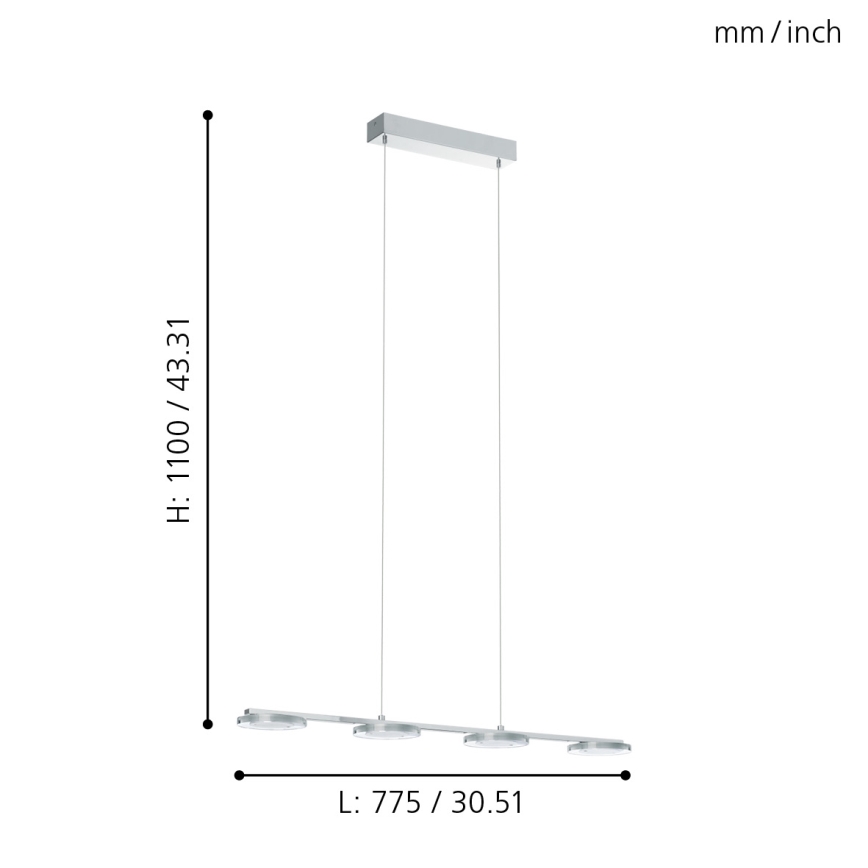 Eglo - LED Ripplühter 4x LED/4.5W/230V