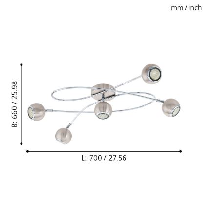 Eglo - LED-kohtvalgusti 5xGU10-LED/3W/230V