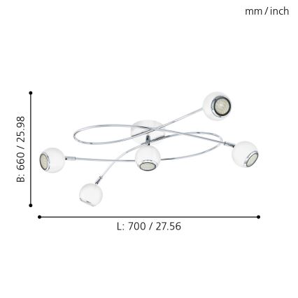 Eglo - LED-kohtvalgusti 5xGU10-LED/3W/230V