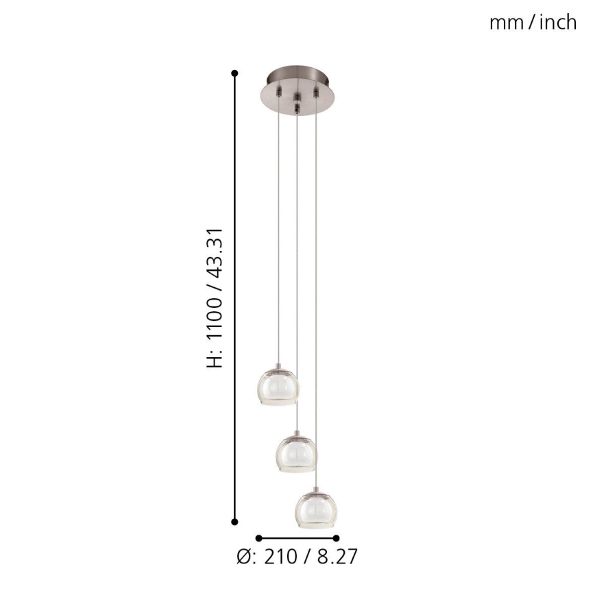 Eglo - LED Lühter 3x LED/3.3W/230V