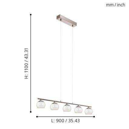 Eglo 94319 - LED Lühter ASCOLESE 5x LED/3.3W/230V