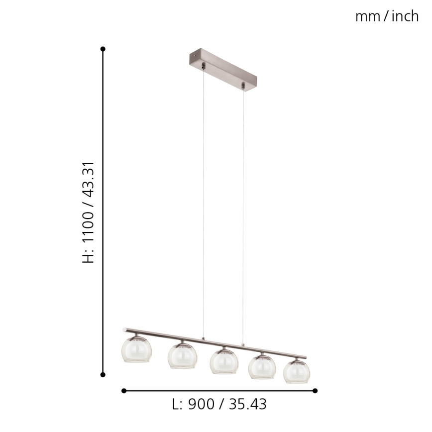 Eglo 94319 - LED Lühter ASCOLESE 5x LED/3.3W/230V