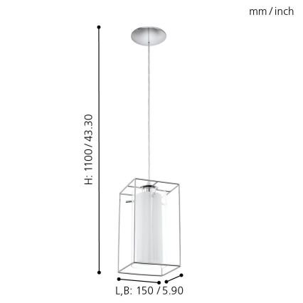 Eglo - Lühter 1xE27/60W/230V