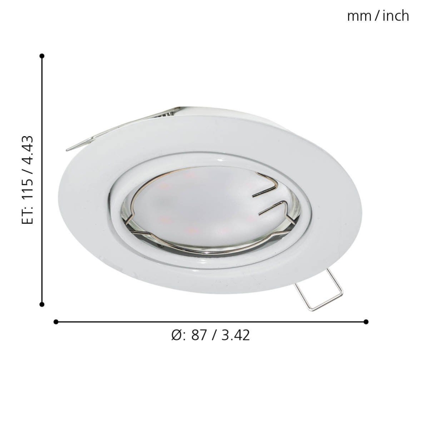 Eglo - KOMPLEKT 3x LED Süvistatav valgusti PENETO 3xGU10-LED/5W/230V