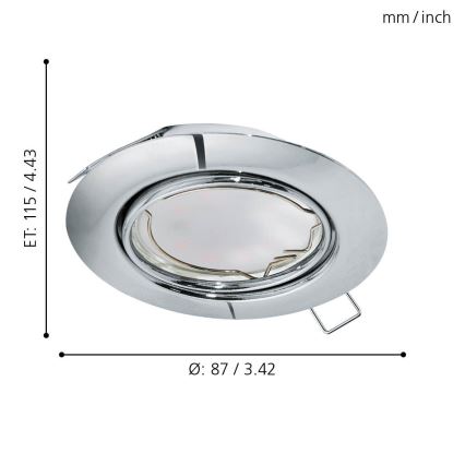 Eglo - KOMPLEKT 3x LED Süvistatav valgusti PENETO 3xGU10-LED/5W/230V