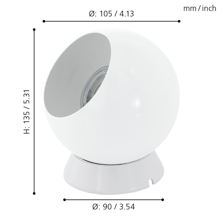 Eglo - LED laua-/seinavalgusti 1xGU10/2,8W/230V valge