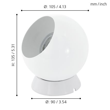 Eglo - LED Laua- / seinalamp 1xGU10-LED/3.3W/230V