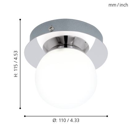 Eglo - LED Vannitoavalgusti 1xLED/3,3W/230V IP44