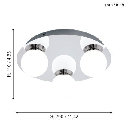 Eglo - LED Valgusti vannituppa 3xLED/3,3W/230V IP44