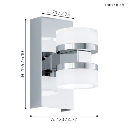 Eglo - LED Seinavalgusti vannituppa 2xLED/4,5W/230V IP44