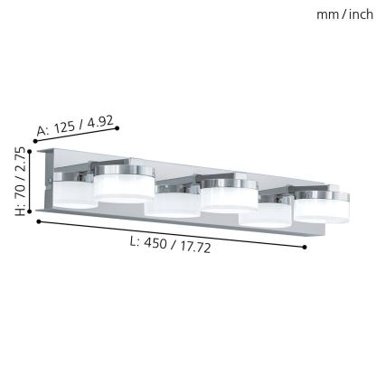 Eglo - LED Seinavalgusti vannituppa 3xLED/4.5W/230V IP44