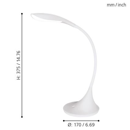 Eglo - hämardatav LED laualamp 1xLED/4.5W/230V valge