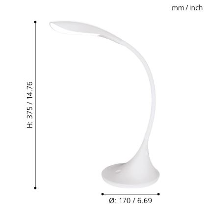 Eglo - hämardatav LED laualamp 1xLED/4.5W/230V valge