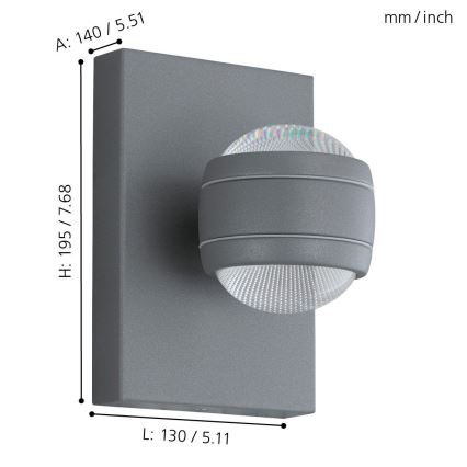 Eglo - LED Välivalgusti 2xLED/3,7W/230V IP44