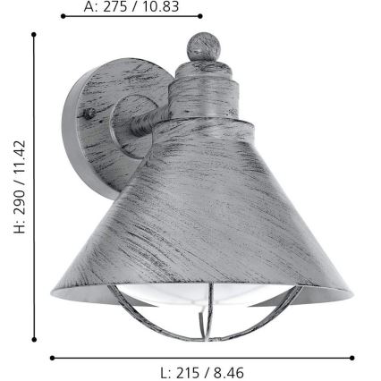 Eglo 94859 - Välivalgusti BARROSELA 1xE27/40W/230V IP44