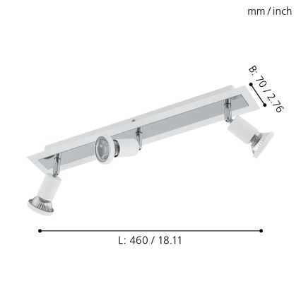 Eglo 94961 - LED-kohtvalgusti SARRIA 3xGU10-LED/5W/230V