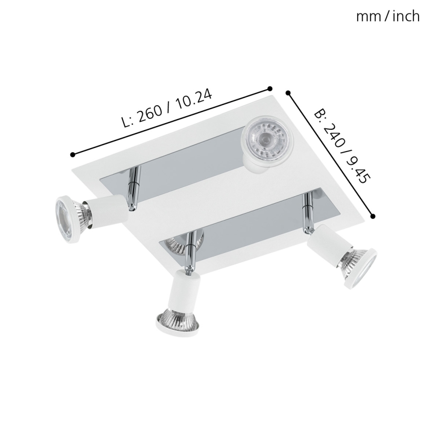 Eglo 94962 - LED-kohtvalgusti SARRIA 4xGU10-LED/5W/230V