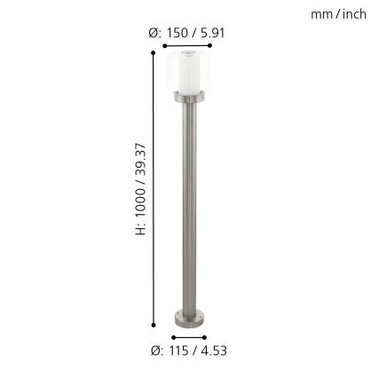 Eglo 95019 - Välivalgusti POLIENTO 1xE27/40W IP44