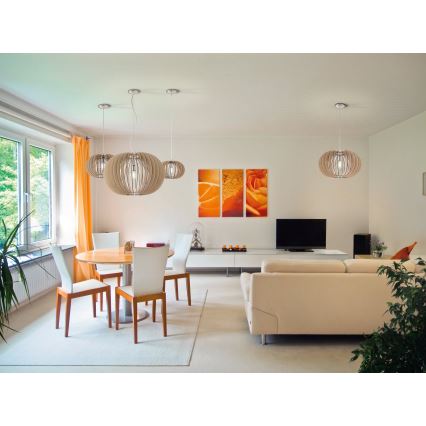 Eglo 95042 - Rippvalgusti kaabliga STELLATO, 1xE27/60W/230V, läbimõõt 70 cm, beež