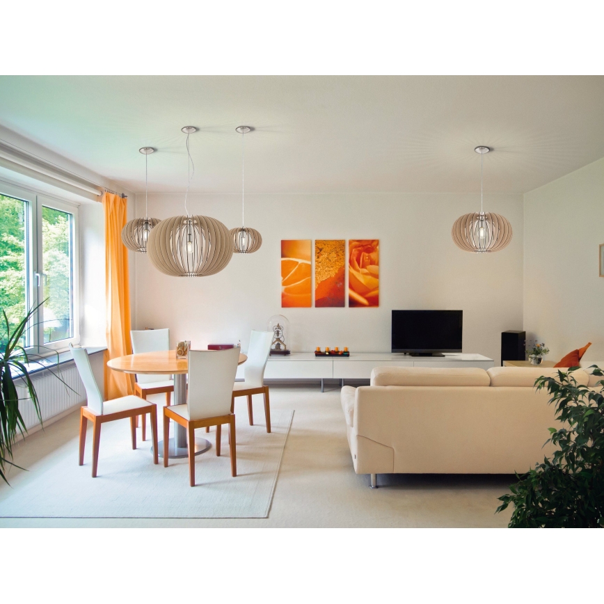 Eglo 95042 - Rippvalgusti kaabliga STELLATO, 1xE27/60W/230V, läbimõõt 70 cm, beež