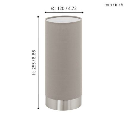 Eglo - Hämardatav laualamp 1xE27/40W/230V taupe