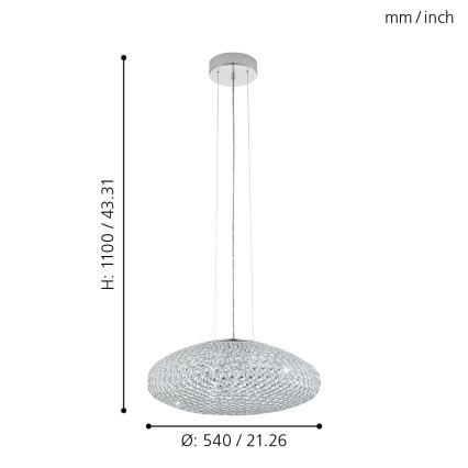 Eglo - Lühter 3xE27/60W/230V