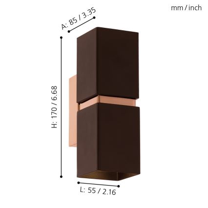 Eglo - LED-seinavalgusti 2xGU10-LED/4W/230V