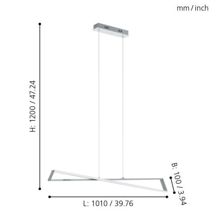 Eglo 95566 - LED-lühter AGRELA 2xLED/14.4W/230V