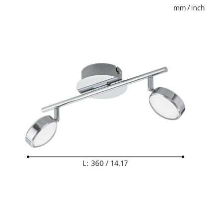 Eglo 95629 - LED-kohtvalgusti SALTO 2xLED/5.4W/230V