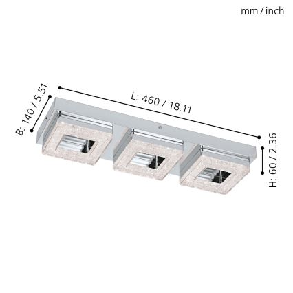 Eglo - LED Laevalgusti 3xLED/4W/230V