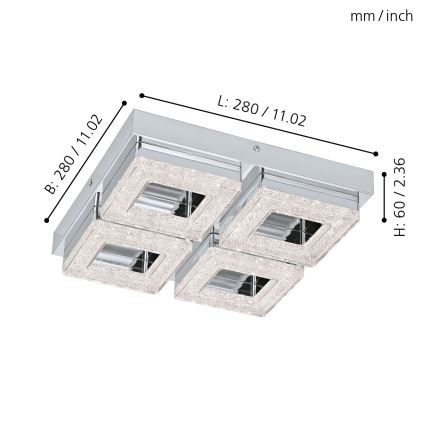 Eglo - LED Laevalgusti 4xLED/4W/230V