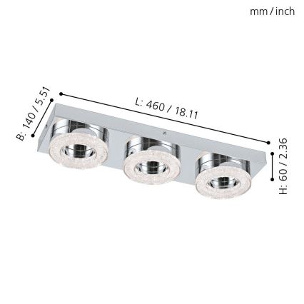 Eglo - LED Laevalgusti 3xLED/4W/230V