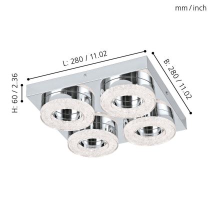 Eglo - LED Laevalgusti 4xLED/4W/230V