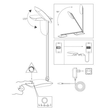 Eglo - Hämardatav LED-laualamp LED/4,5W/USB