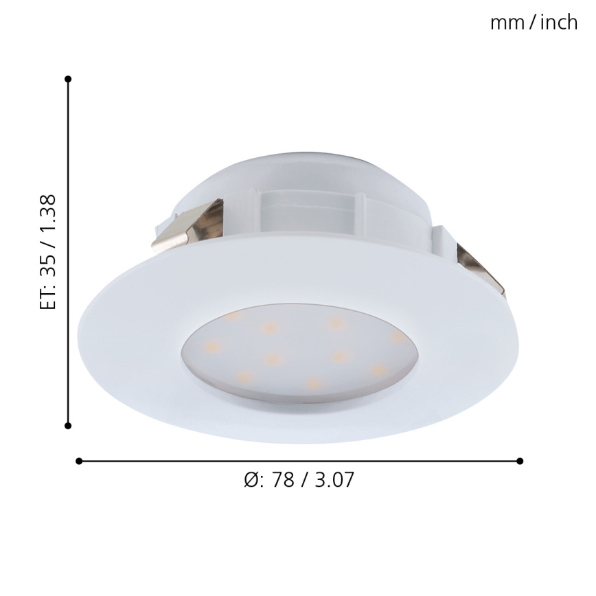 Eglo - KOMPLEKT 3x LED Süvistatav valgusti vannituppa PINEDA 1xLED/4,9W/230V IP44
