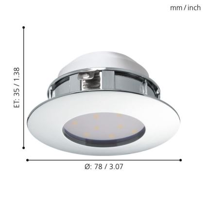 Eglo - KOMPLEKT 3x LED ripplaevalgusti PINEDA 1xLED/4,9W/230V