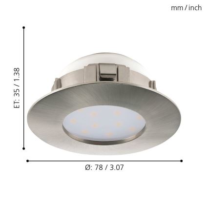 Eglo - KOMPLEKT 3x LED ripplaevalgusti PINEDA 1xLED/4,9W/230V