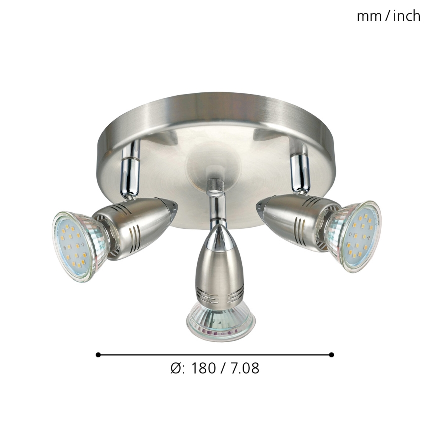 Eglo - LED-kohtvalgusti  LED 3xGU10-LED/3W/230V