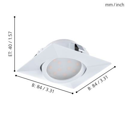 Eglo - KOMPLEKT 3x LED ripplaevalgusti PINEDA 1xLED/4,9W/230V