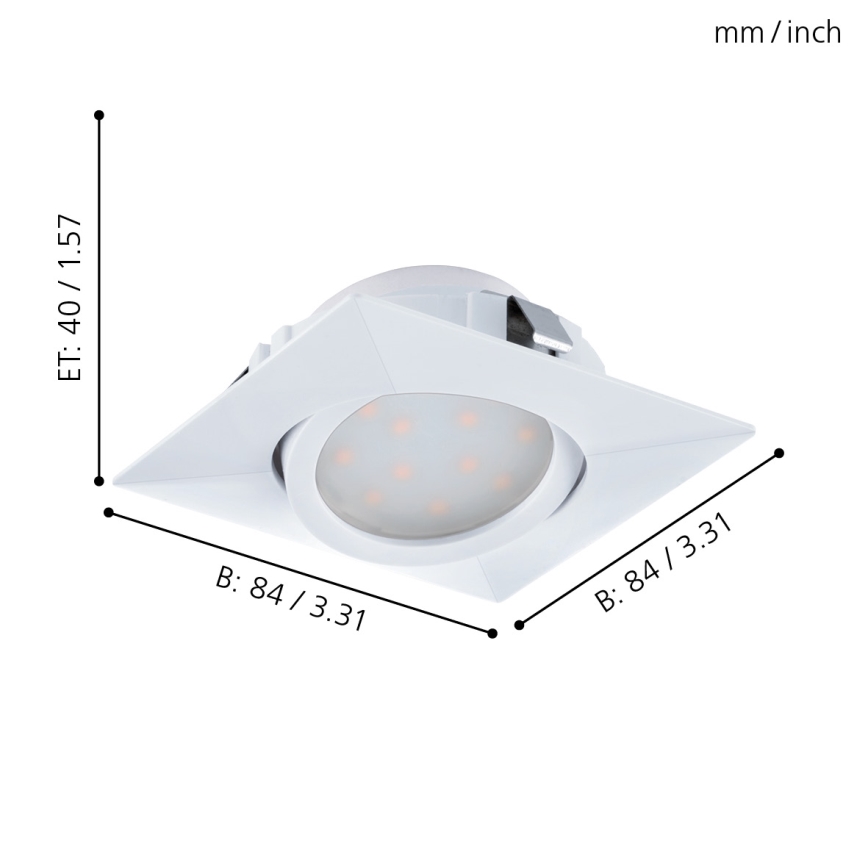Eglo - komplekt 3x lae sisse paigaldatav LED-valgusti PINEDA LED/4,9W/230V