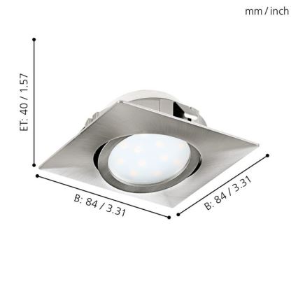 Eglo - PINEDA, 3-osaline komplekt sisseehitatavaid LED-laevalgusteid, LED/4,9W/230V