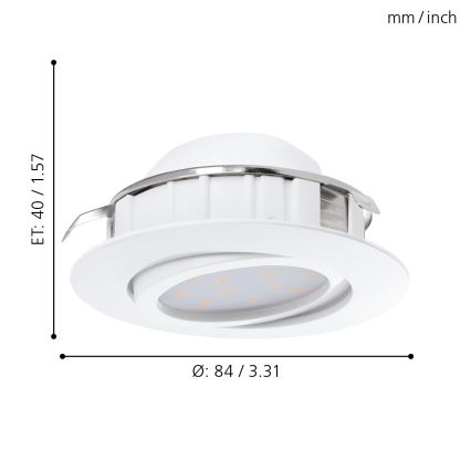 Eglo - KOMPLEKT 3x LED Süvistatav valgusti PINEDA 1xLED/4,9W/230V