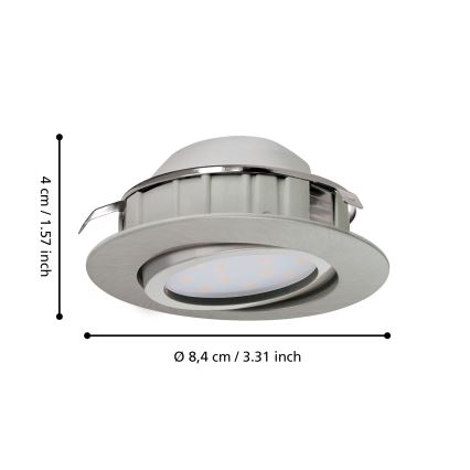 Eglo - 3-osaline LED-süvisvalgusti PINEDA LED/4,9W/230V