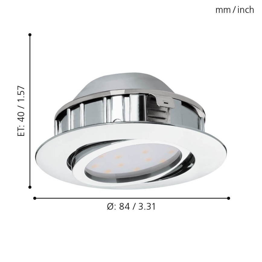 Eglo - KOMPLEKT 3x LED Hämardatav süvistatav valgusti PINEDA 1xLED/5,5W/230V