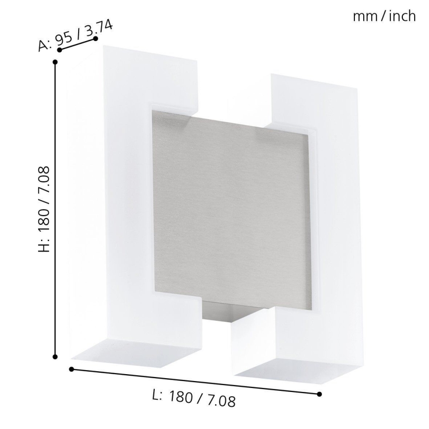 Eglo 95987 - LED välisseinale mõeldud seinavalgusti SITIA 2xLED/4,8W IP44