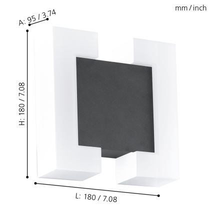 Eglo - LED Seinavalgusti õue 2xLED/4.8W