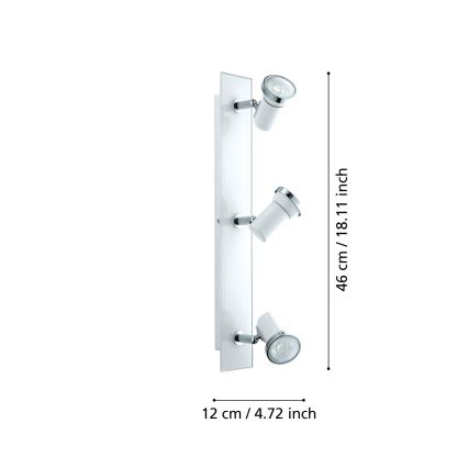 Eglo - LED-kohtvalgusti vannituppa 3xGU10-LED/3.3W/230V