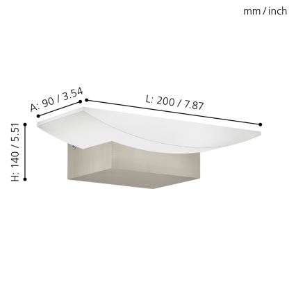 Eglo - LED-seinavalgusti 1xLED/5.5W/230V