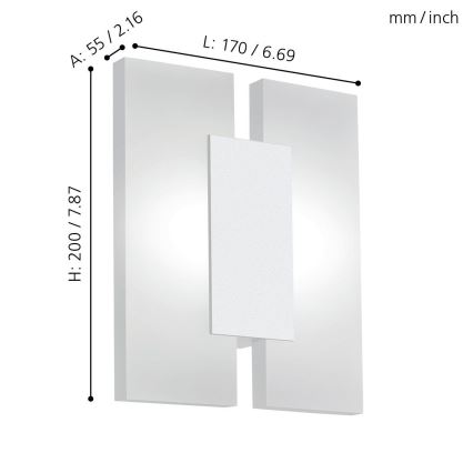 Eglo - LED-seinavalgusti 2xLED/4.5W/230V